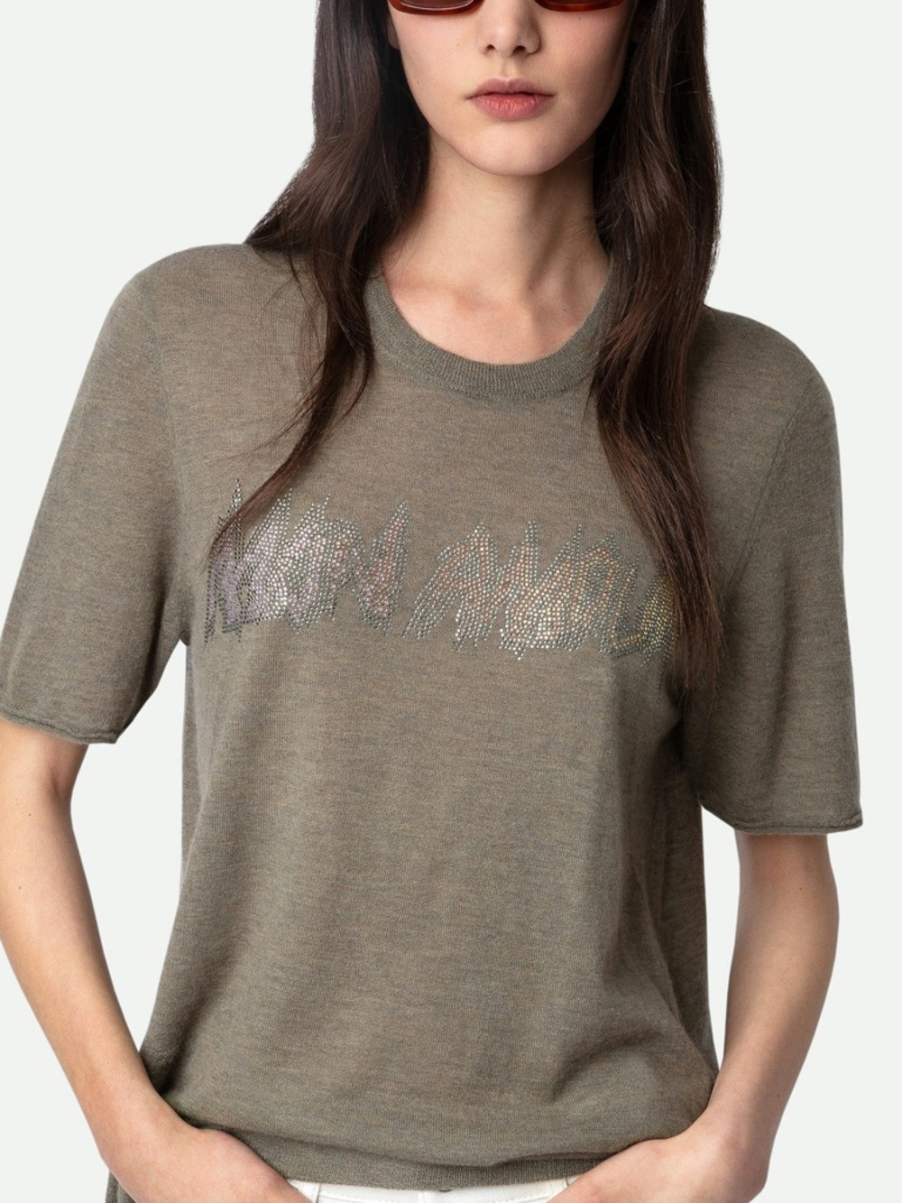 Zadig & Voltaire Ida Cashmere Rhinestone Mon Amour Sweater